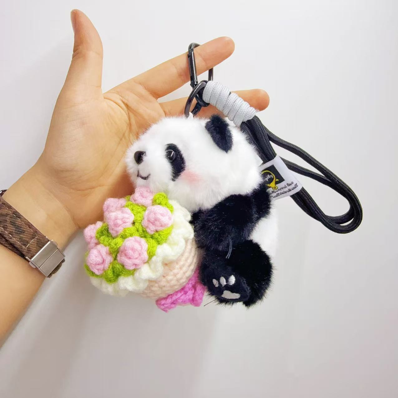 Panda Hug Flower Base Gift Cute Pendants