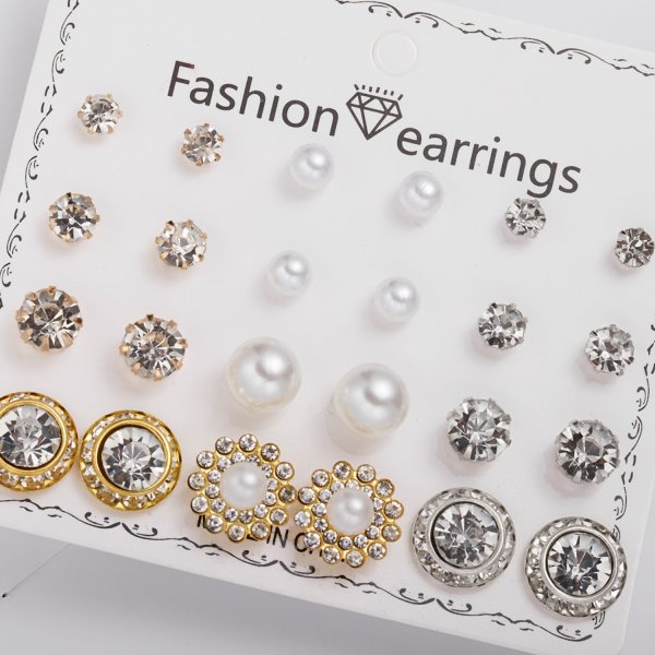 Women's Paper Card Alloy Zircon Ear Niche Earrings