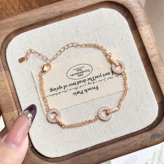 Women's Good Luck Comes Copper Coin Fashion Bracelet