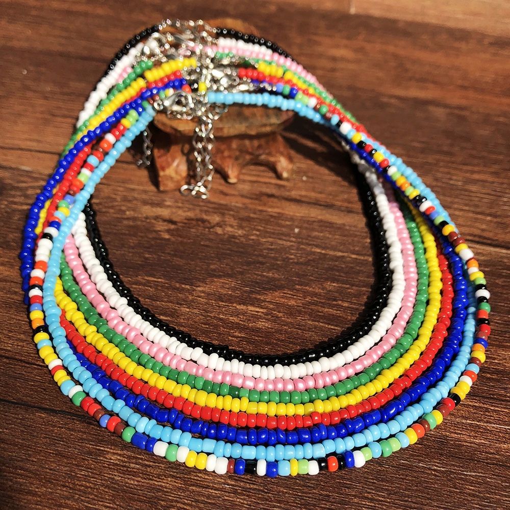 Women's Clavicle Chain Sweet Personalized Color Bead Handmade Beaded Necklaces