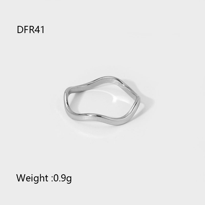Wind Design Stainless Steel Wavy Tail Gold Shank Rings