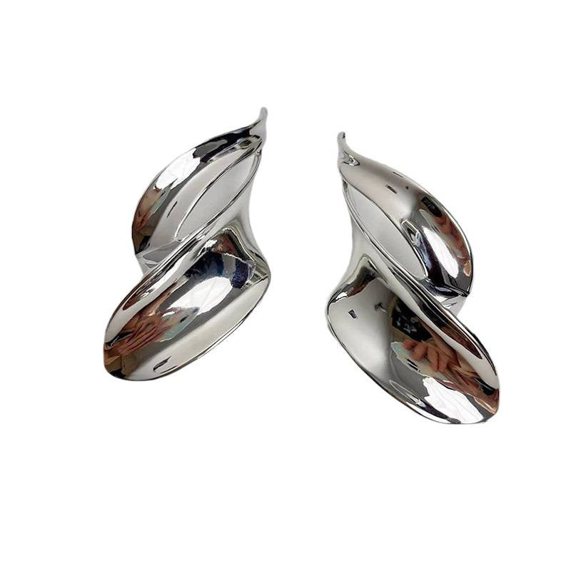 Needle Irregular Leaf Twisted Ear Exaggerating Unique Fashion Trendy Earrings