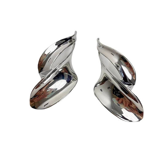 Needle Irregular Leaf Twisted Ear Exaggerating Unique Fashion Trendy Earrings
