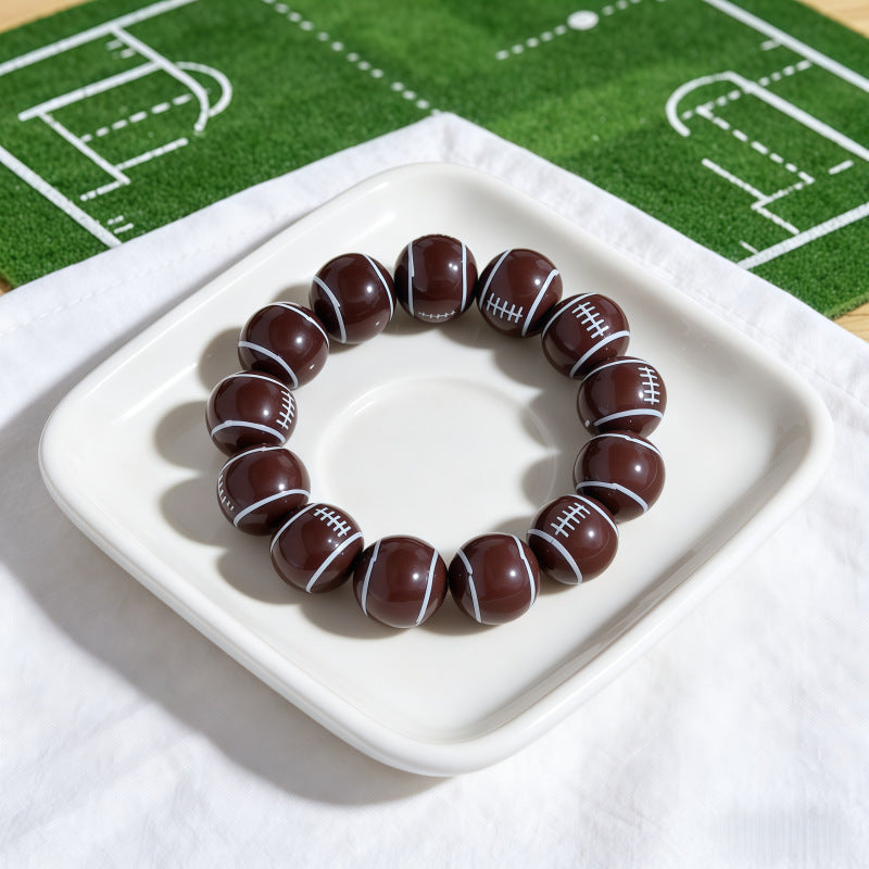 Sports Ball Series Fashion Acrylic Football Basketball Bracelets