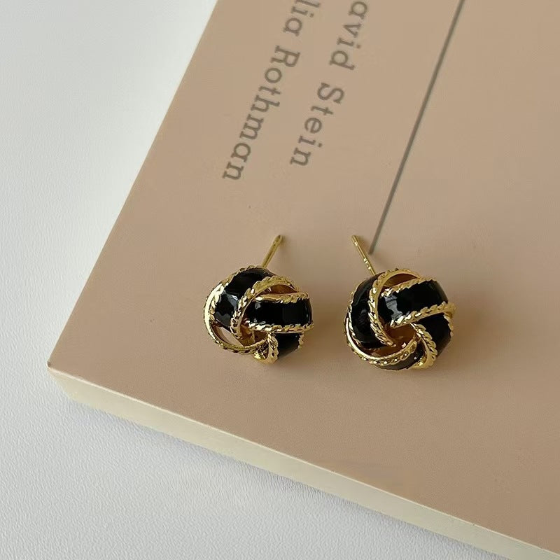 Women's Retro Elegant Drip Glazed Twist For Design High-grade Gentle Rings