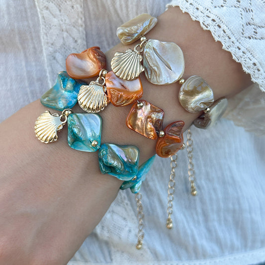 Irregular Shell Beaded Holiday Vintage Big Necklaces