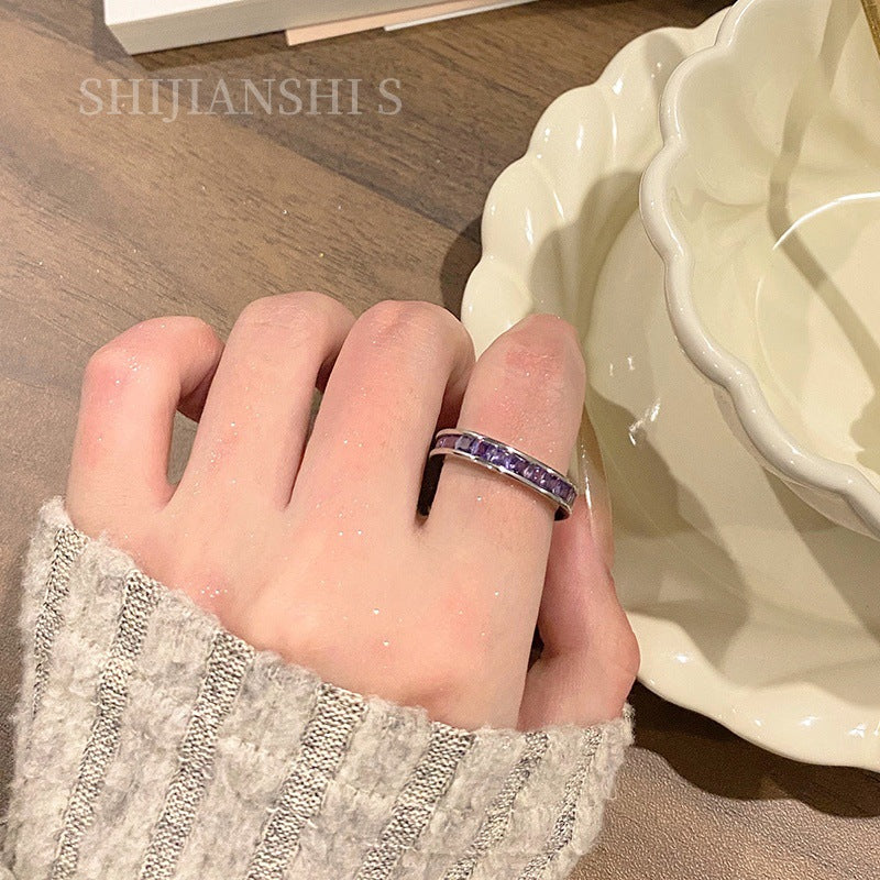 Women's Fairy Fog Glucose Sweet Cool Fresh Fruit Diamond Cube Ring