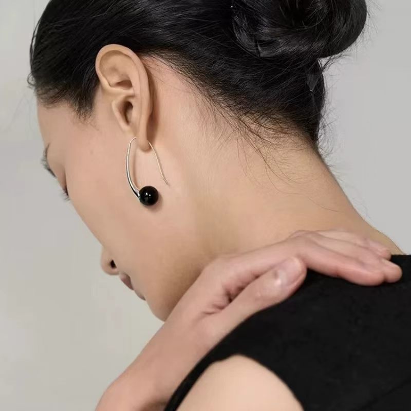 Elegant High Sense Frosty Style Small Simple Fashion Peas Large Earrings