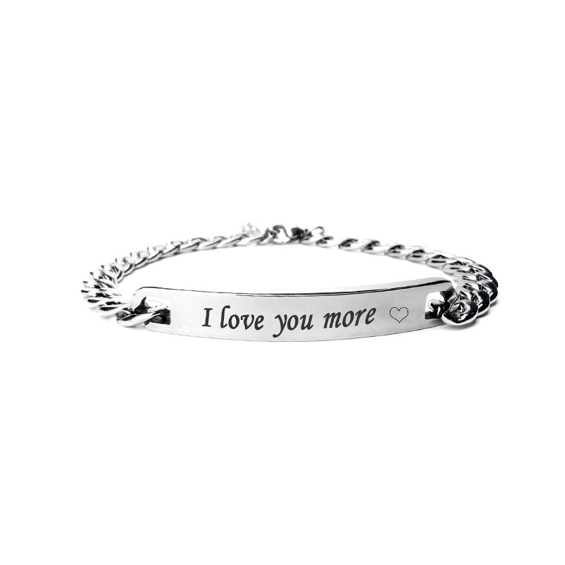 Stainless Steel Titanium Couple Wrist Chain Rings