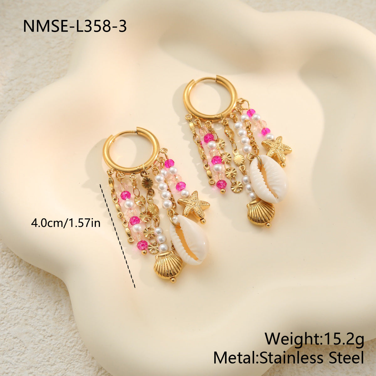 Steel Ocean Style Pearl Shell Tassel Female Personalized Minority Design Earrings
