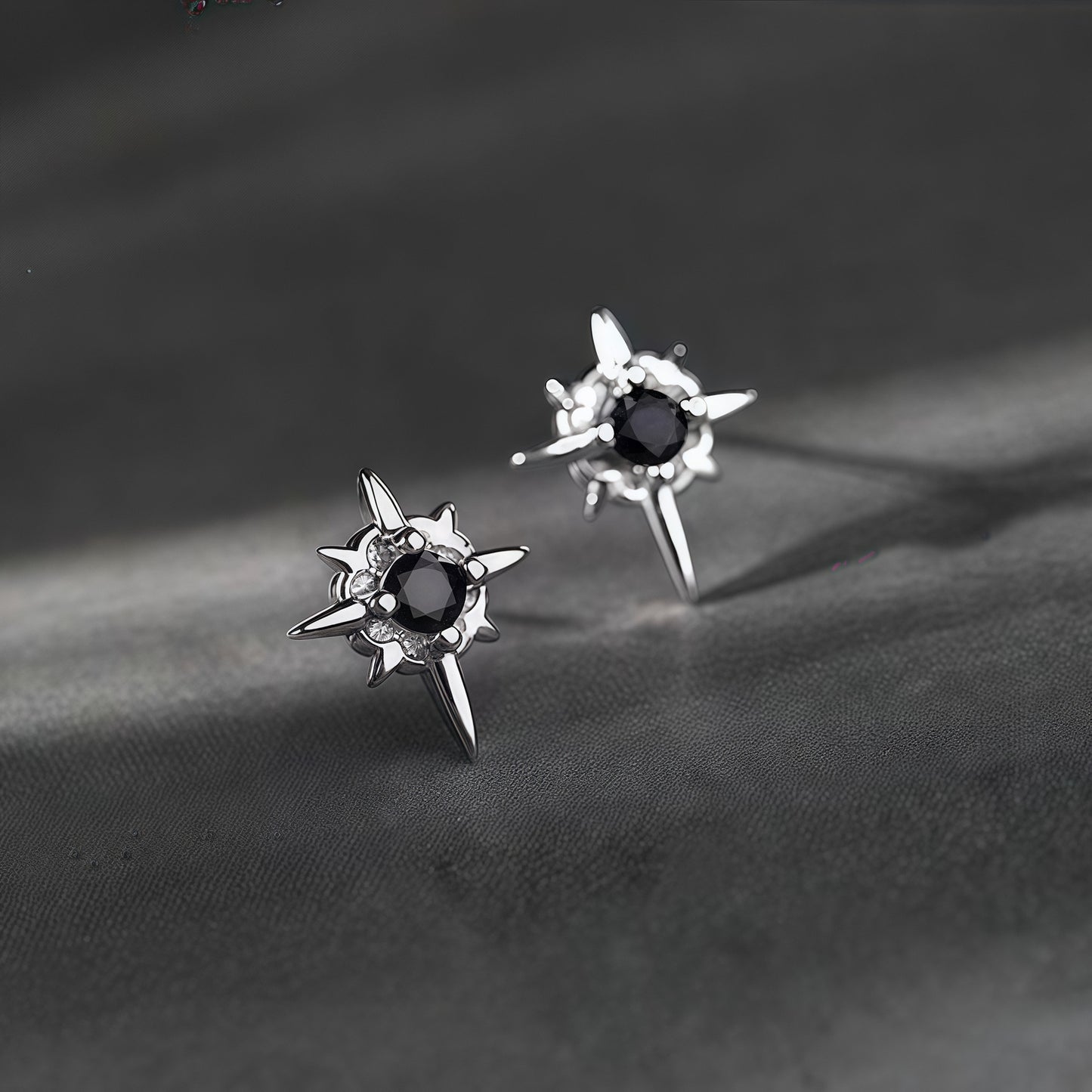 Men's Sier Needle North Star Trendy High-grade Fashion Earrings