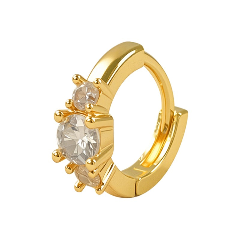 Women's Colorful Zircon Gold Fashion Design Ear Earrings