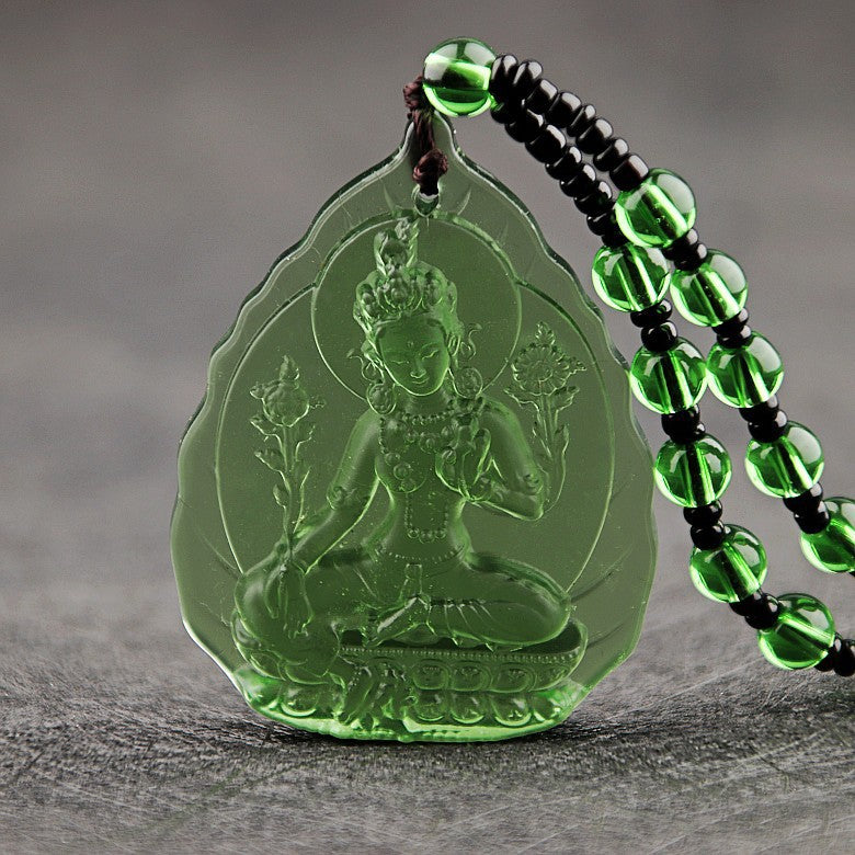 Live Broadcast Buddha Green Tara Ornaments Male Female Pharmacist Necklaces