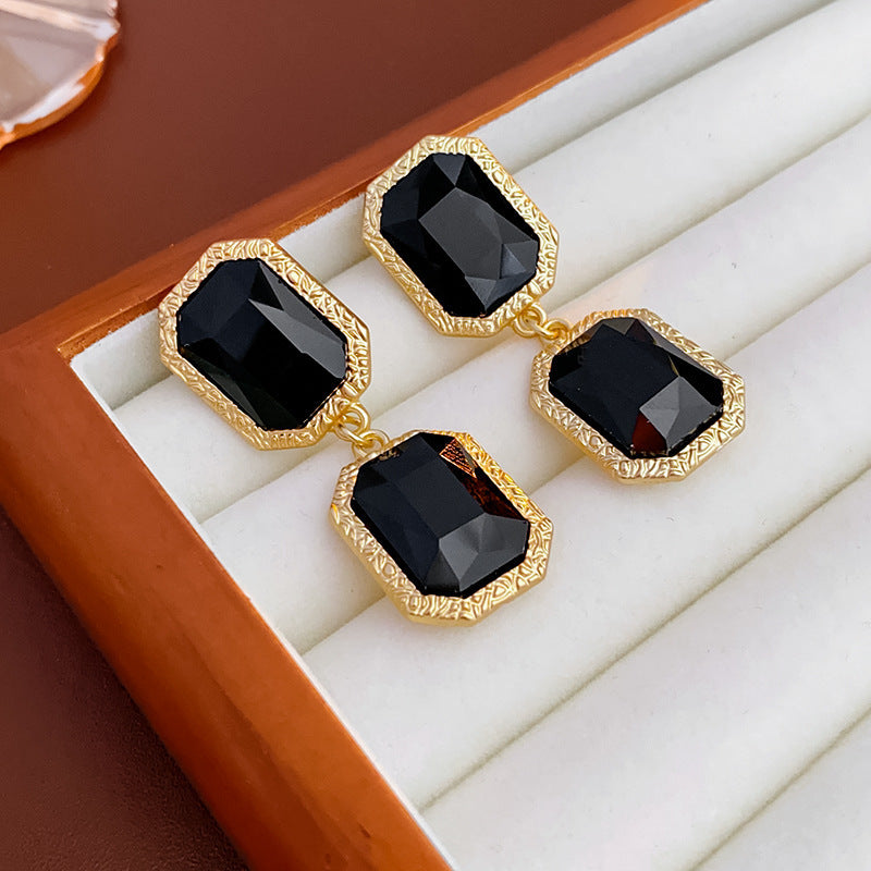 Square Stitching Palace Style Exquisite Clavicle Chain Middle Necklaces