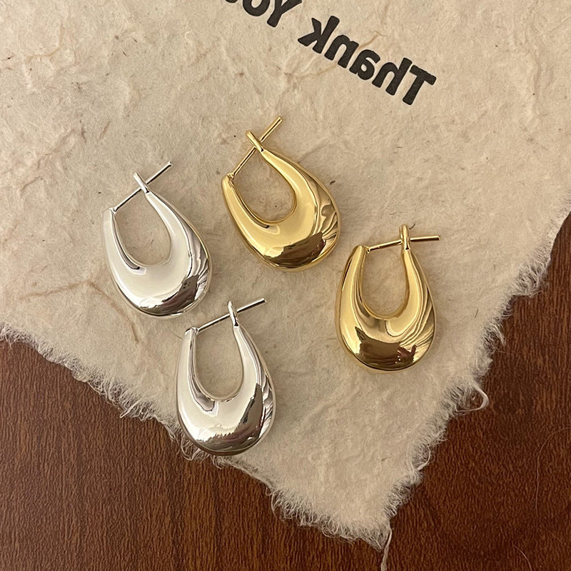 Women's Metal High-grade Niche Retro Personality Minimalism Versatile Earrings