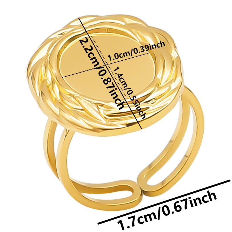 Women's & Men's Stainless Steel Titanium Geometric Oval Base Support Cold Rings