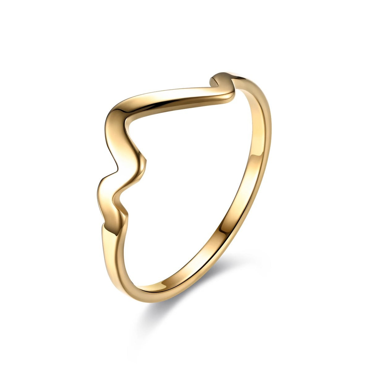 Ecg Female Niche Design Titanium Steel Stainless Gold Rings