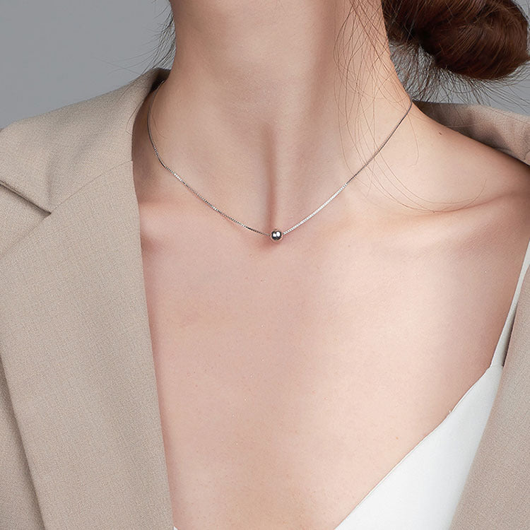Classic Lucky Beads Simple Personalized Cold Style Golden Bean Clavicle Necklaces