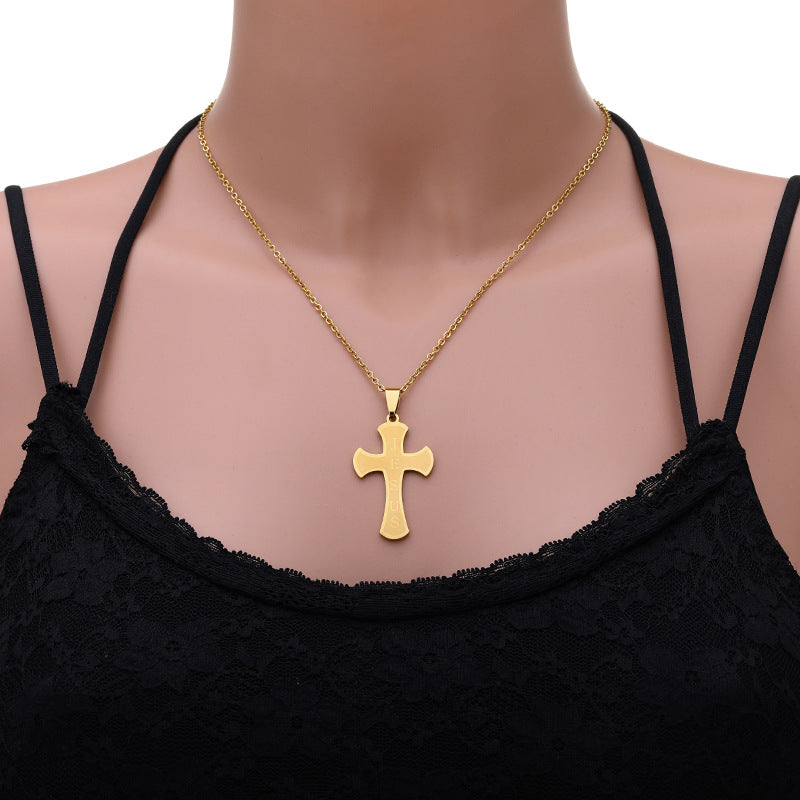 Trendy Jewelry Fashion Cross Titanium Steel Necklaces