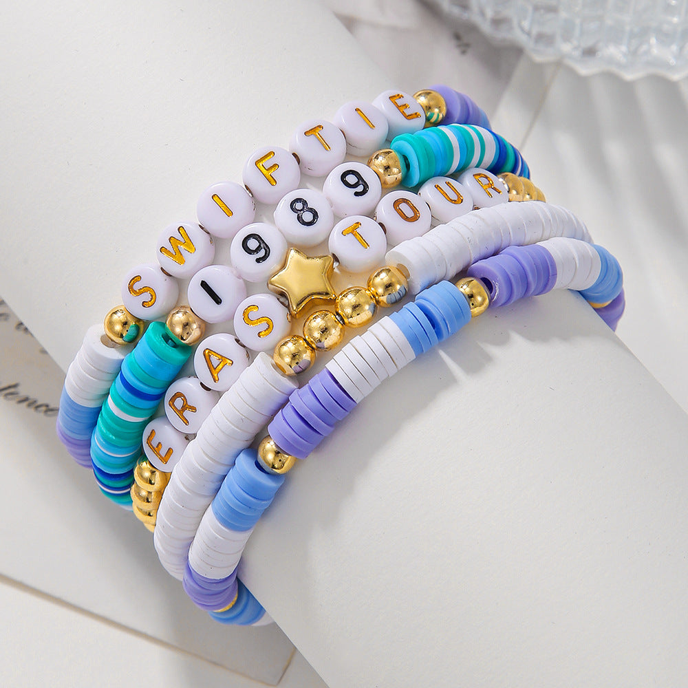 Taylor Polymer Clay Mildew Friendship Letter Bracelets