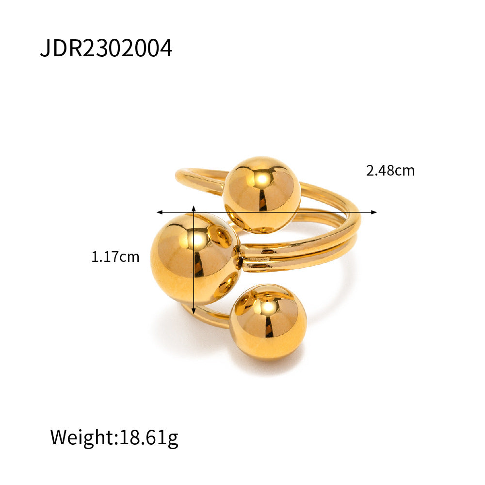 High-grade Simple Gold Steel Series Stainless Rings