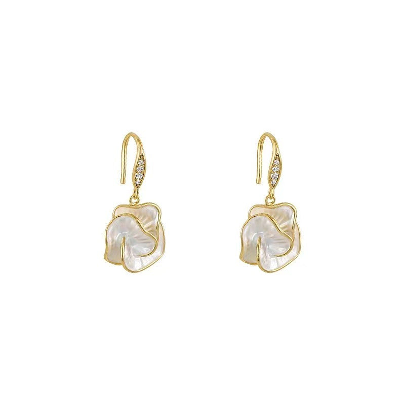 Flower Female Special Interest Light Luxury Temperament High Sense Unique Ear Hook