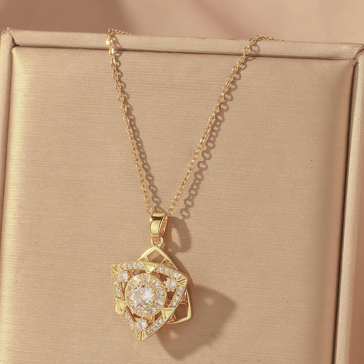 Women's Colorful Flower Titanium Steel Clavicle Chain Necklace