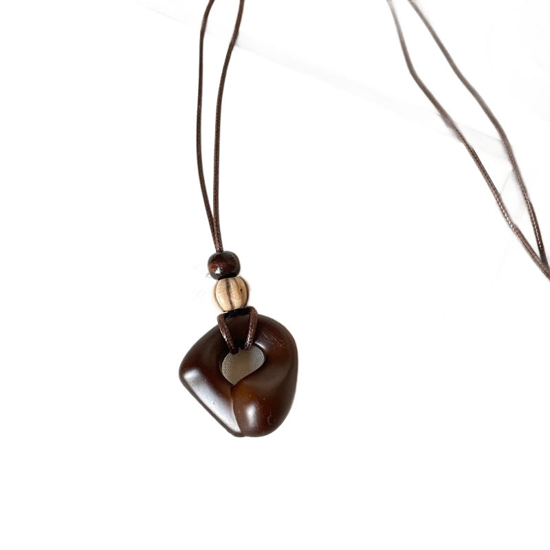 Women's Irregular Resin Style Long Sweater Chain Niche Design Necklace