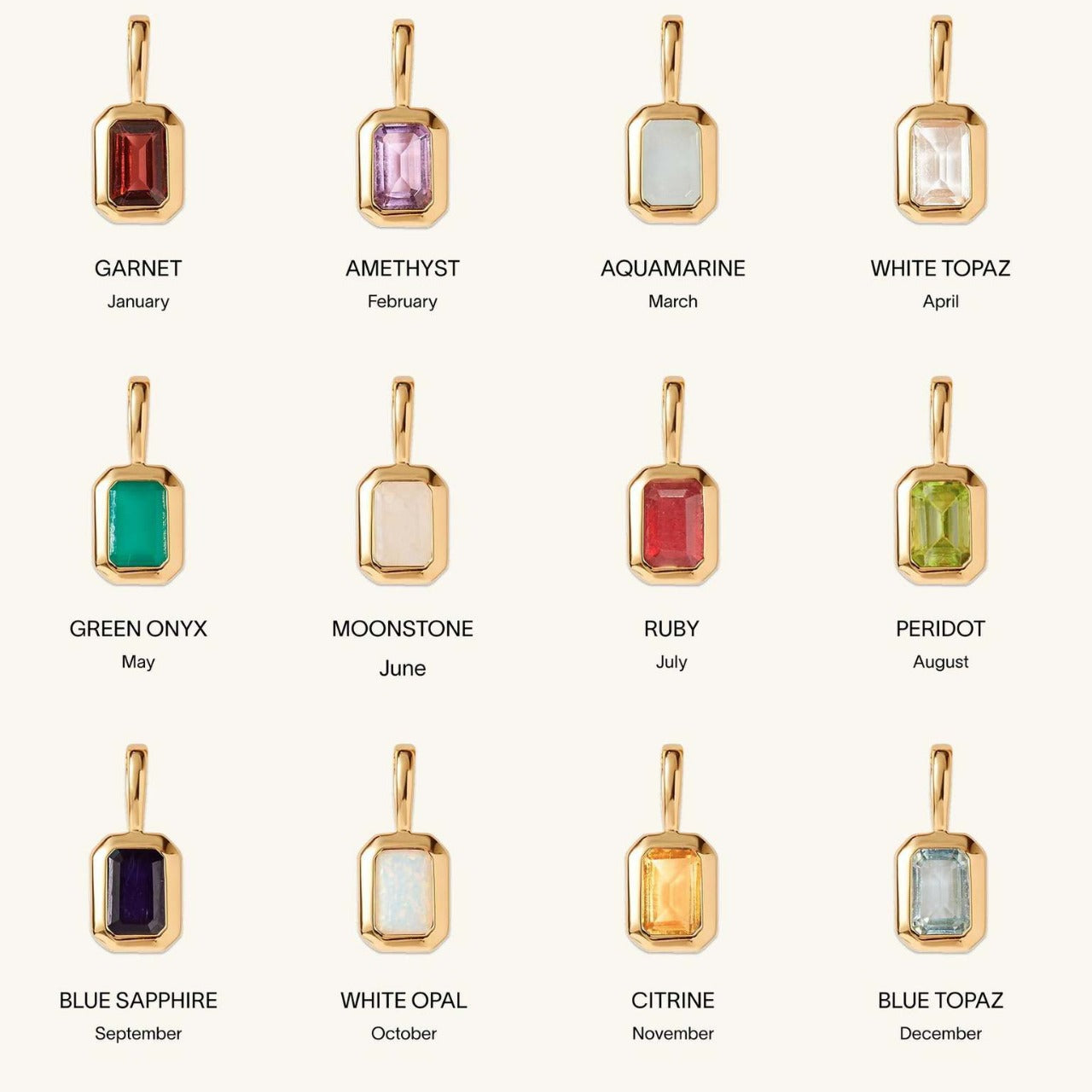 Birthstone Parts Female Twee Square Zircon Necklaces