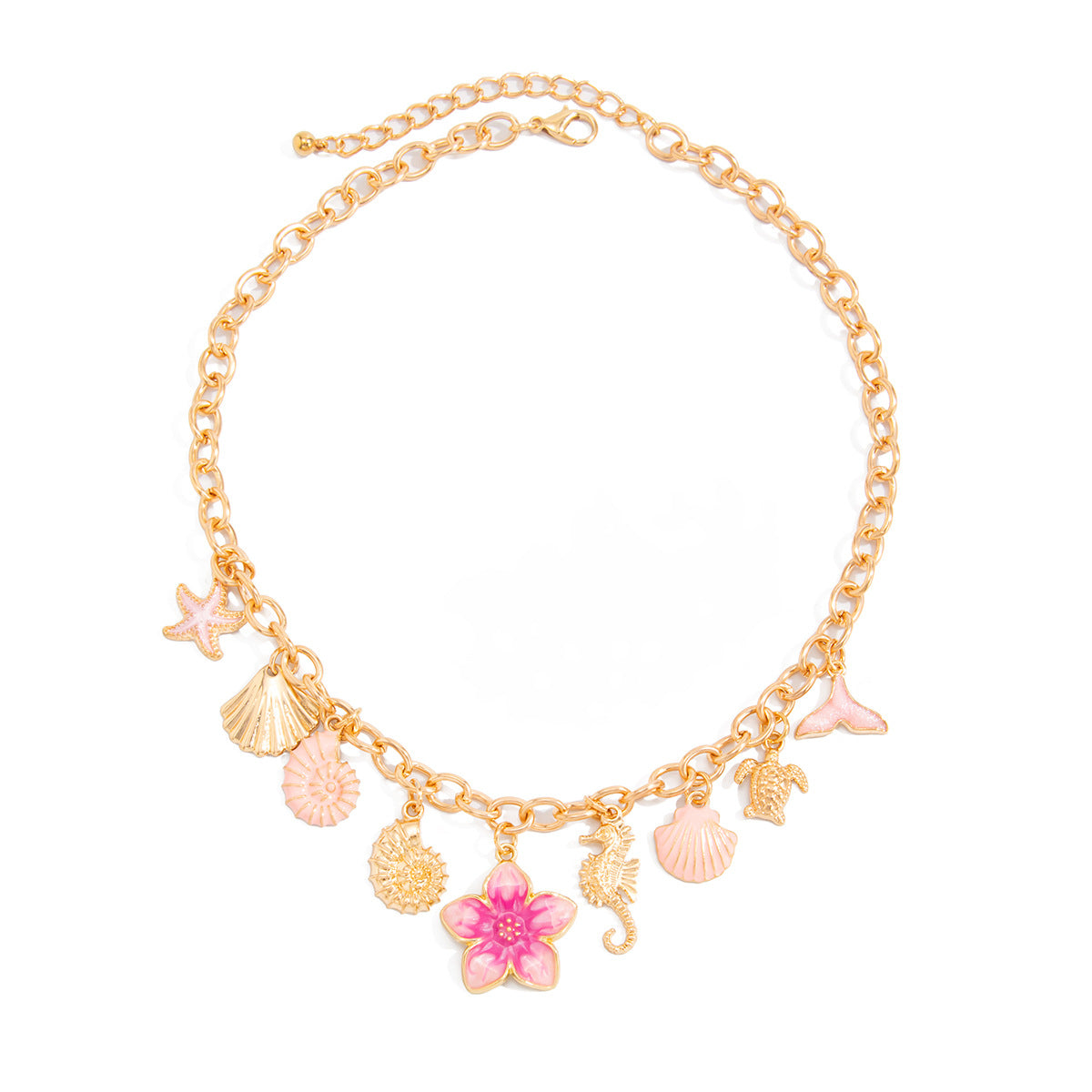 Style Shell Seahorse Tassel Clavicle Vacation Necklaces
