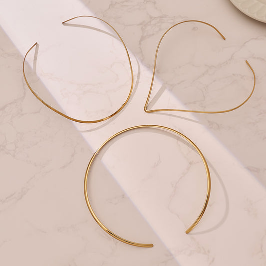 Women's Open Personalized Glossy Hot Wear Simple Collar