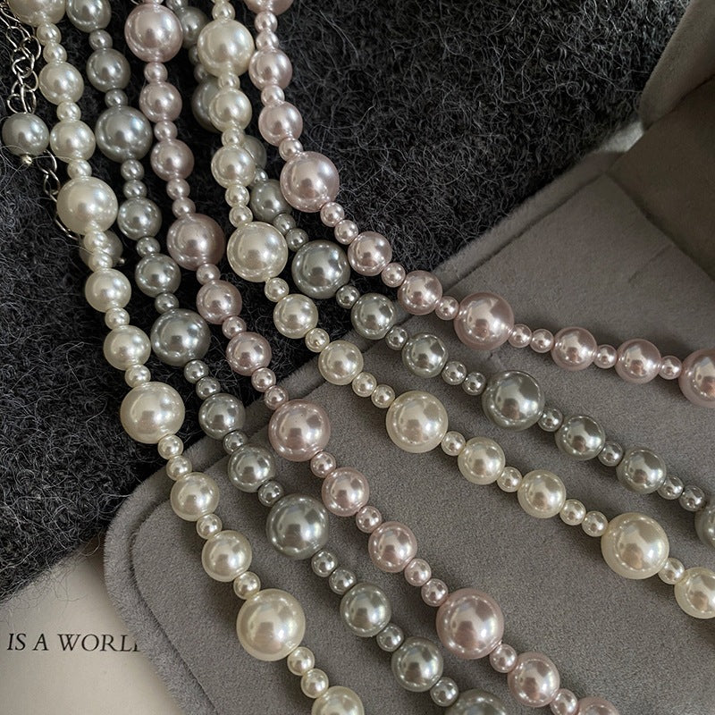 Women's Rose Square Diamond Pearl Light Luxury Necklaces