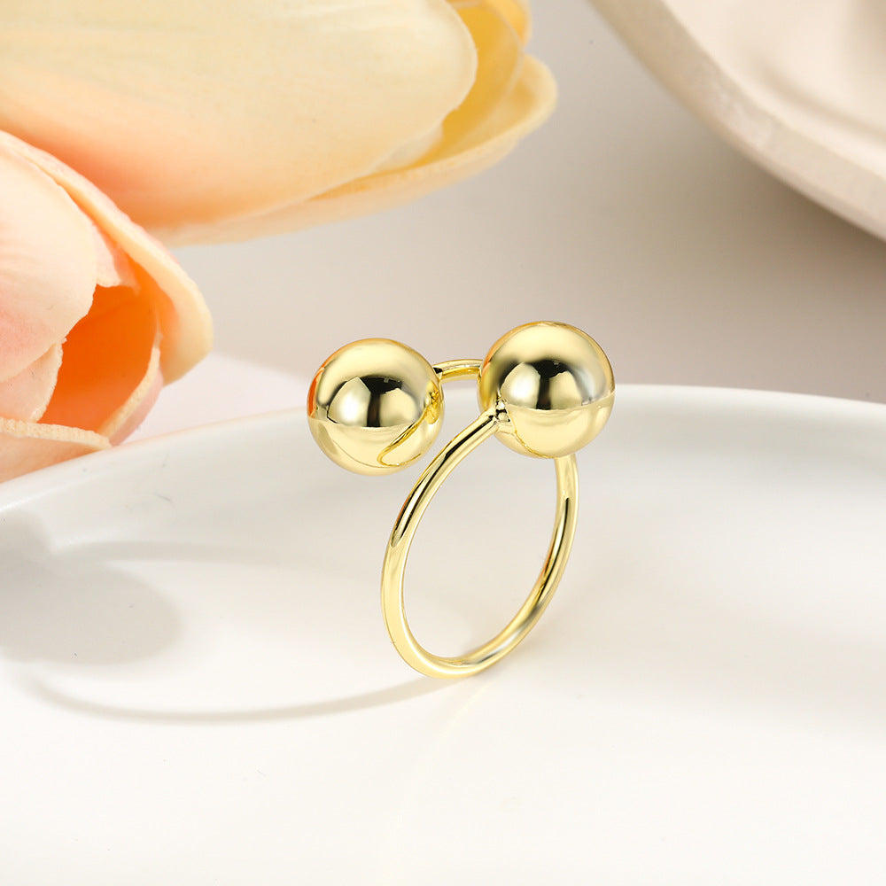 Hollow Ball Dual Layer Open-end Ornament Rings