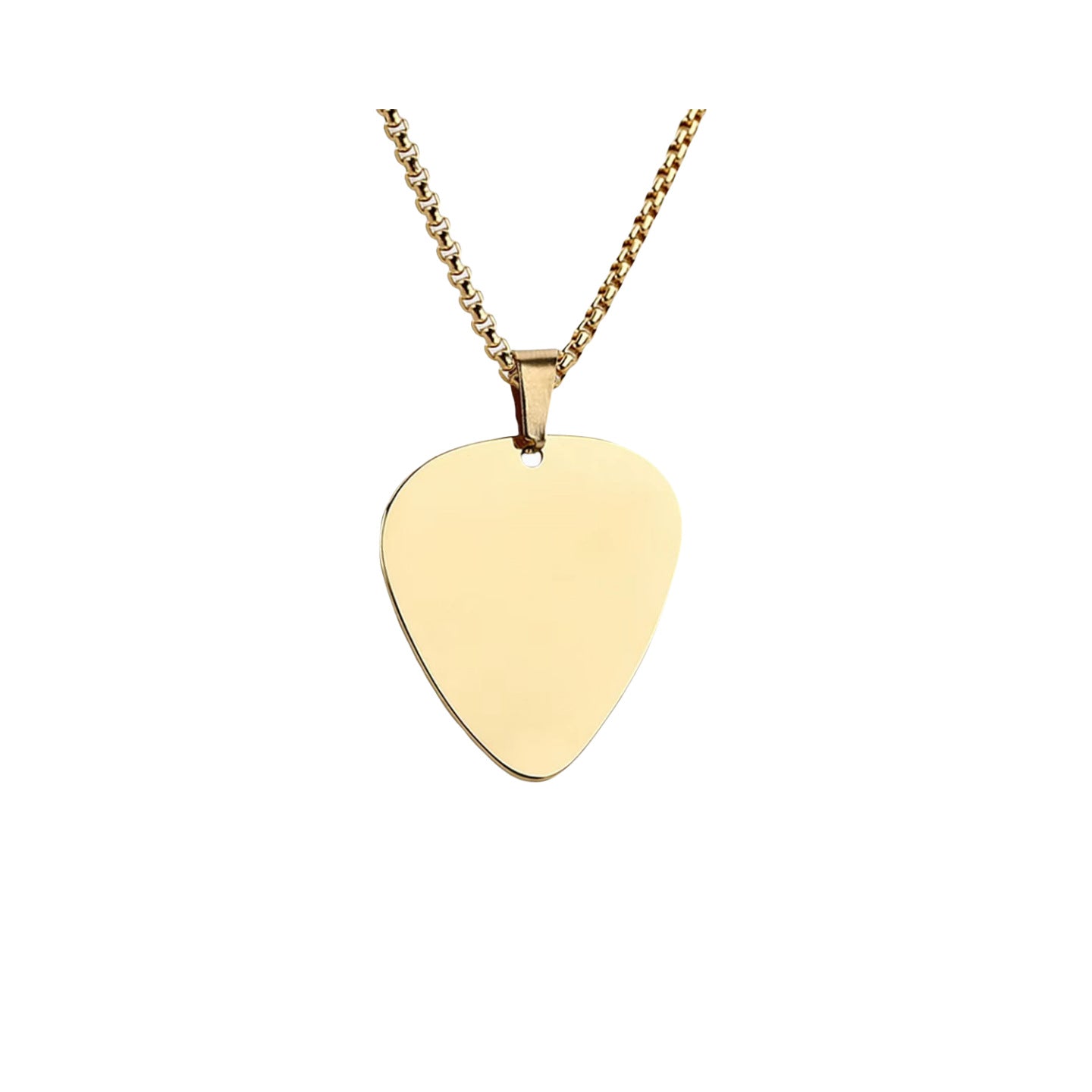 Stainless Steel Guitar Pick Can Carve Writing Necklaces