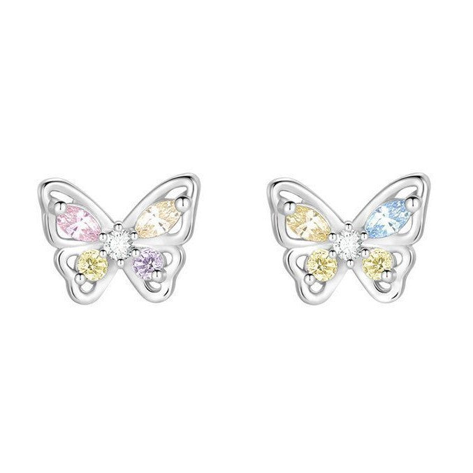 Women's Sier Butterfly Fresh Light Luxury Minority High-grade Earrings