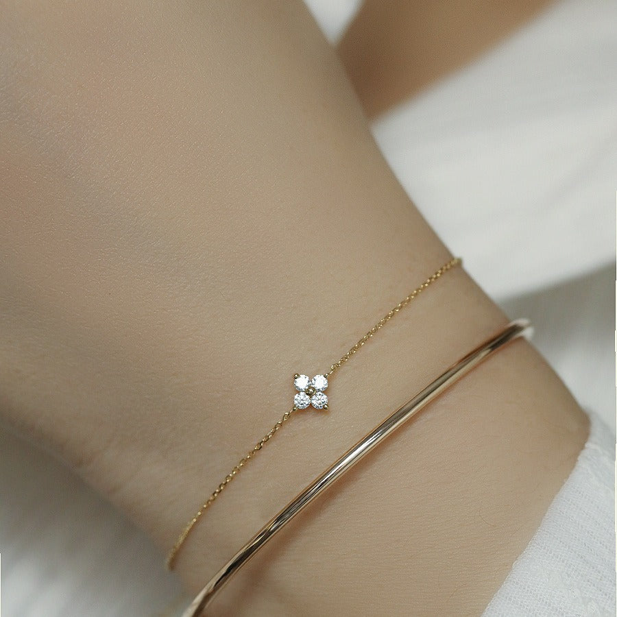 Women's Plated Sterling Thin Mini Clover Special Bracelets