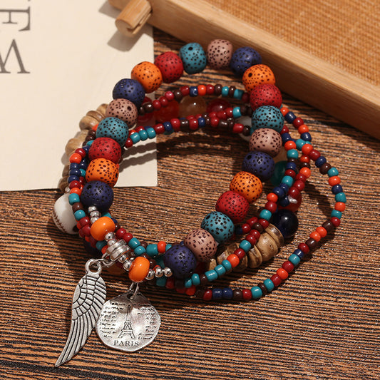 Women's Bohemian Beads Wings Personalized Ethnic Style Bracelets