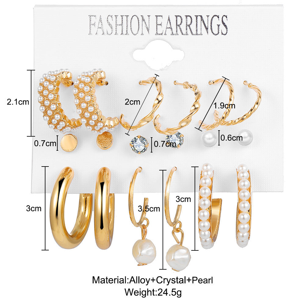 Women's Pearl Creative French Retro Gold Ear Rings