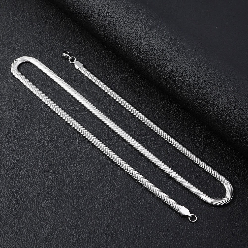 Steel Chain Like Flat Snake Choker Bones Male Female Personality Necklaces