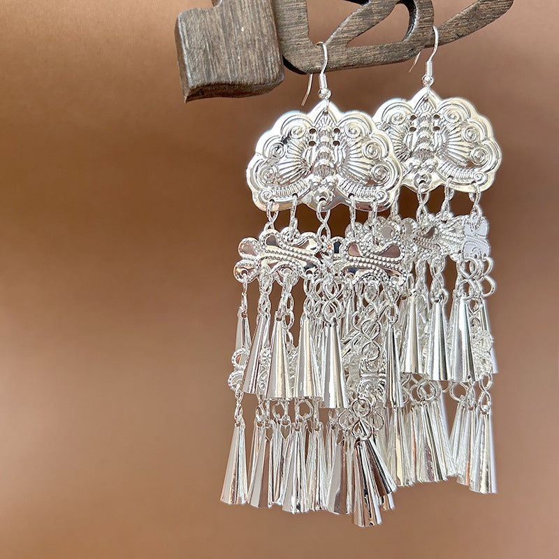 Ethnic Style Peacock Retro Ear Hook Earrings