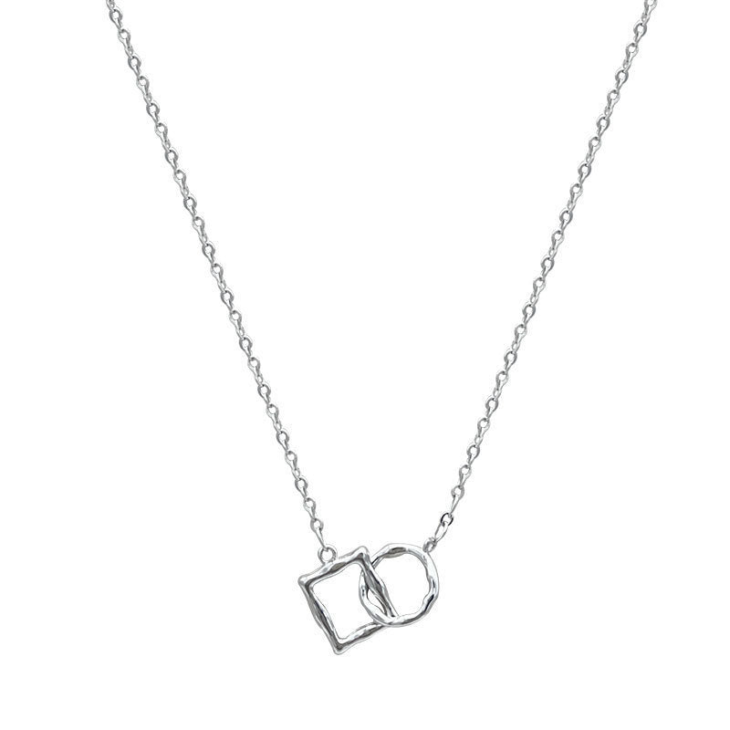 Women's Corrugated Square Korean Niche Design Trendy Cold Necklaces