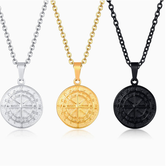Men's Gold Coin Stainless Steel Hip Hop Necklaces