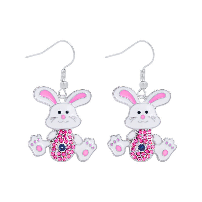 Cartoon Dripping Oil Alloy Rabbit Rejuvenating Earrings