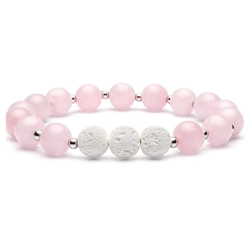 Women's & Men's Volcanic Rock Couple Beaded Elastic String Bracelet