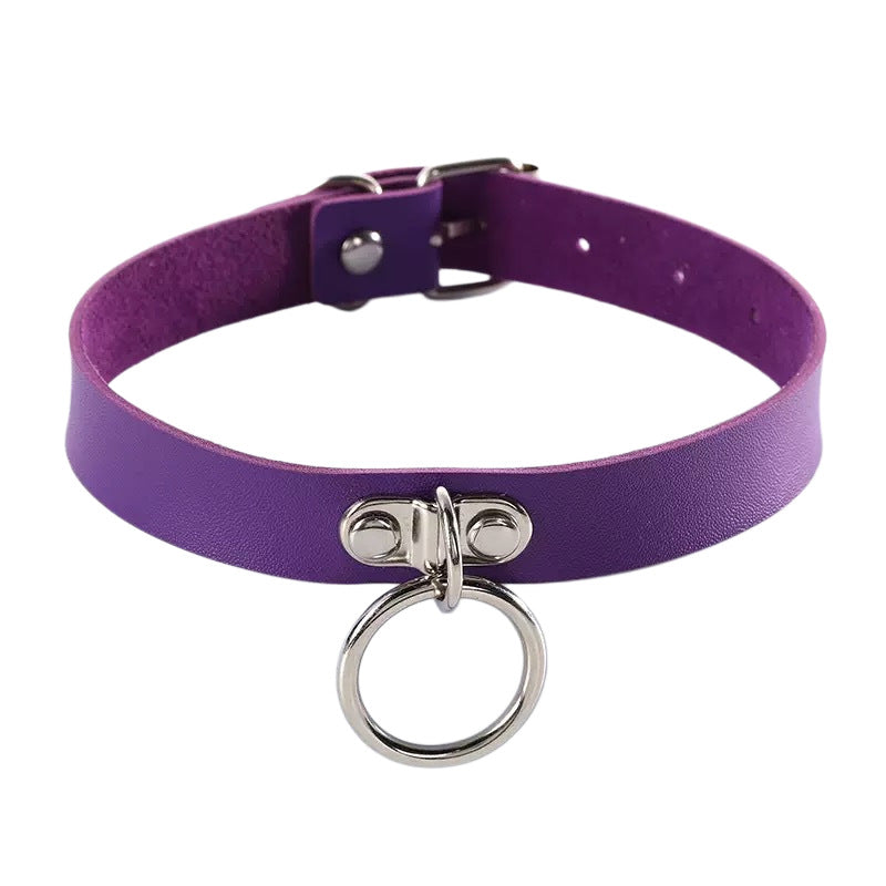 Punk Leather Personality Hot O-shaped Circle Rings