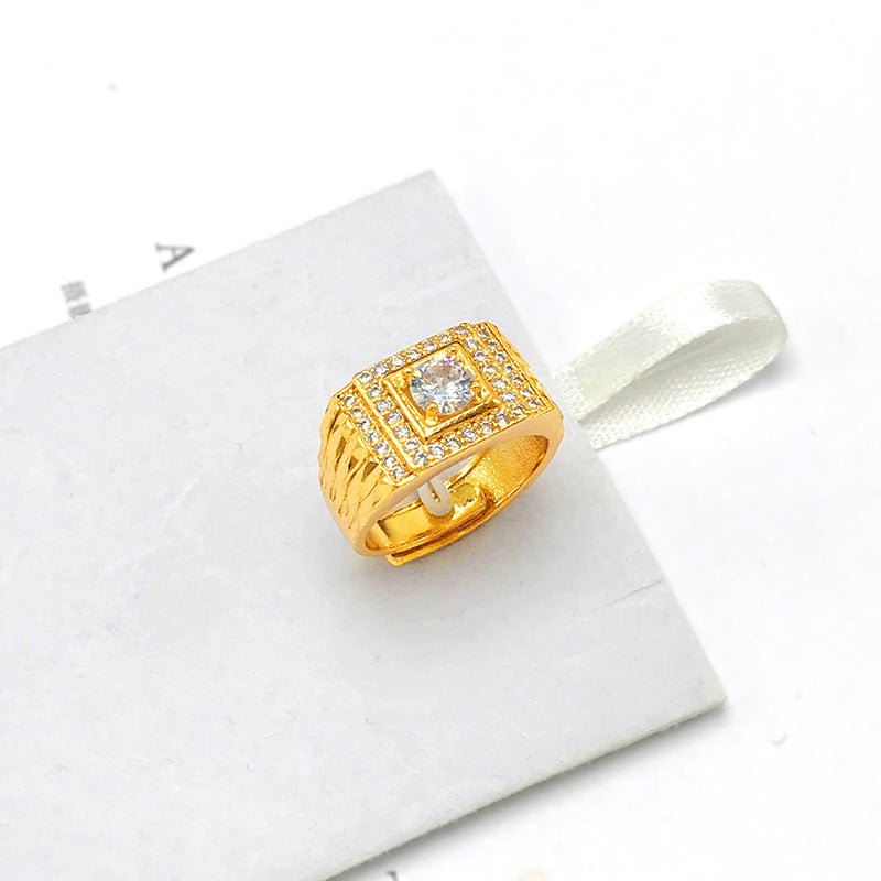 Men's Of Alluvial Gold Glossy Starry Meteor Rings