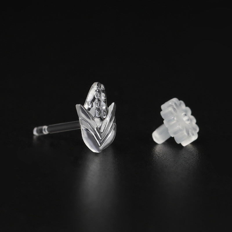 Resin Ear Stick Personality Simple Plastic Auricular Needle Raise Stud Earrings
