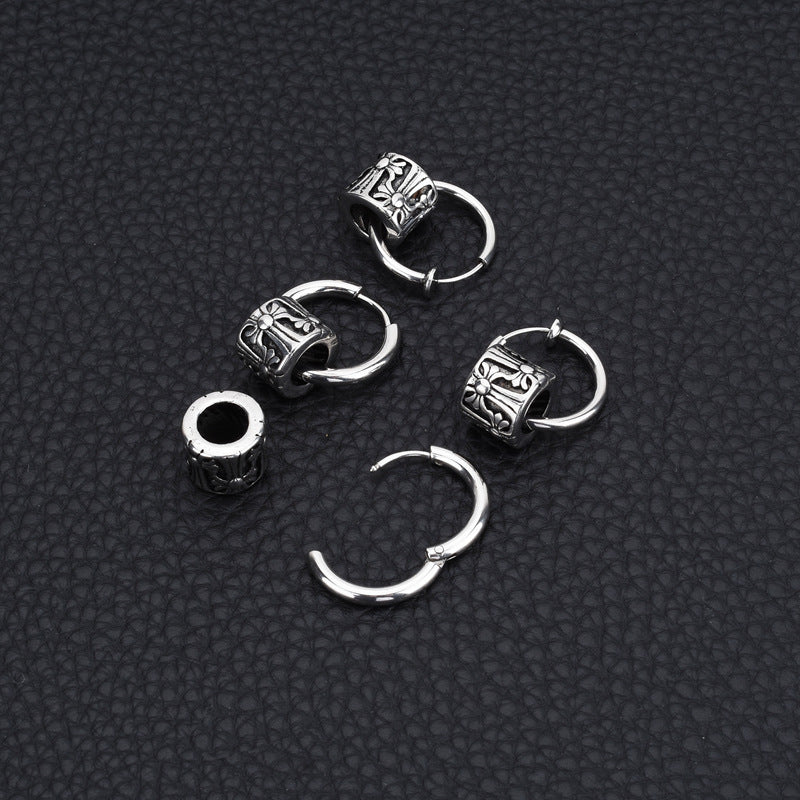 Men's Niche Titanium Steel Unique Single Simple Earrings