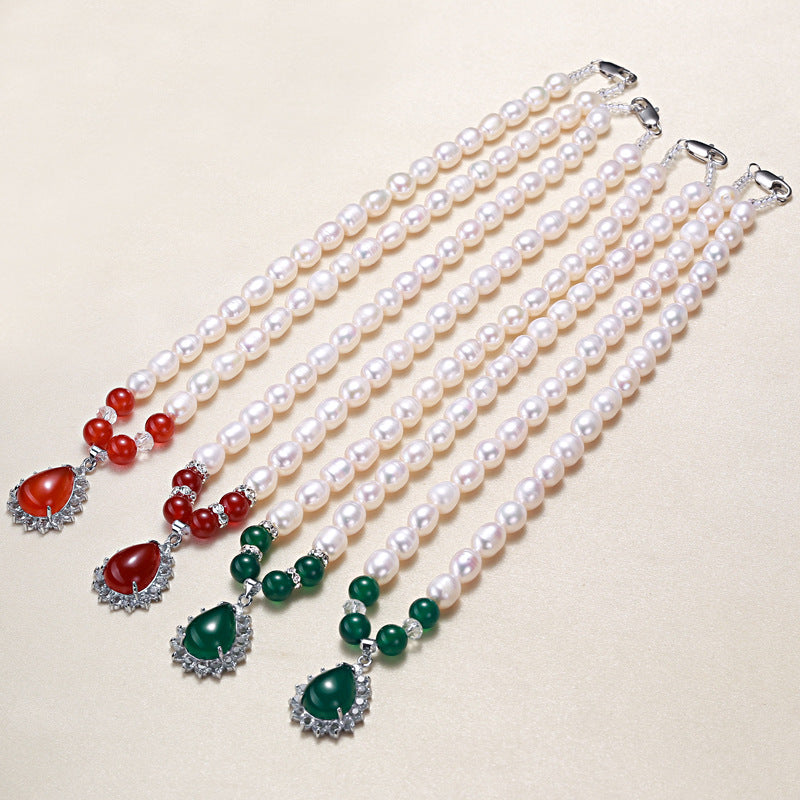 Bead Pearl Agate Small Stall Freshwater Necklace