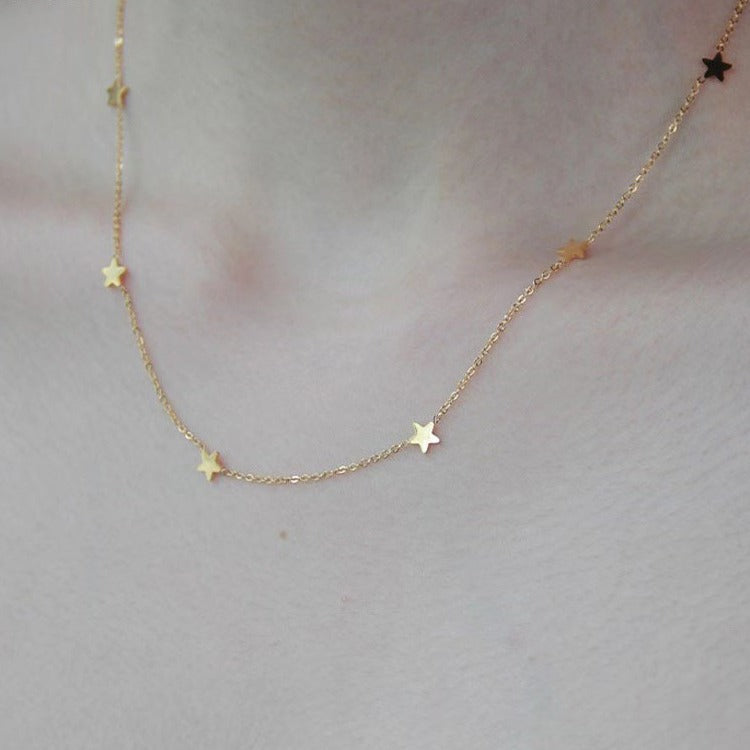 Of Small Stars Cute Pentagram Niche Temperament Clavicle Necklace